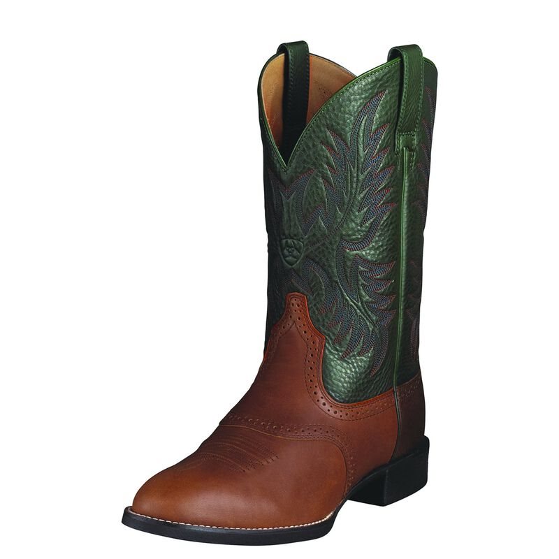 Ariat Heritage Stockman Kahverengi / Yeşil Western Csizma Erkek (29982-030)